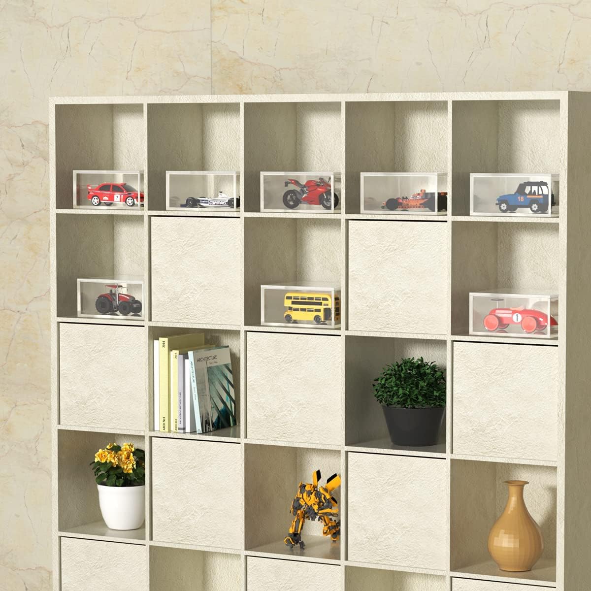 AITEE Decorative Acrylic Box with Lid, Clear Cube Display Case, Multi-Purpose Box Square Container for Holding Staples, Adhesive Tape, Paper Clips, Stamps, Display in Office or Home (X-Large)