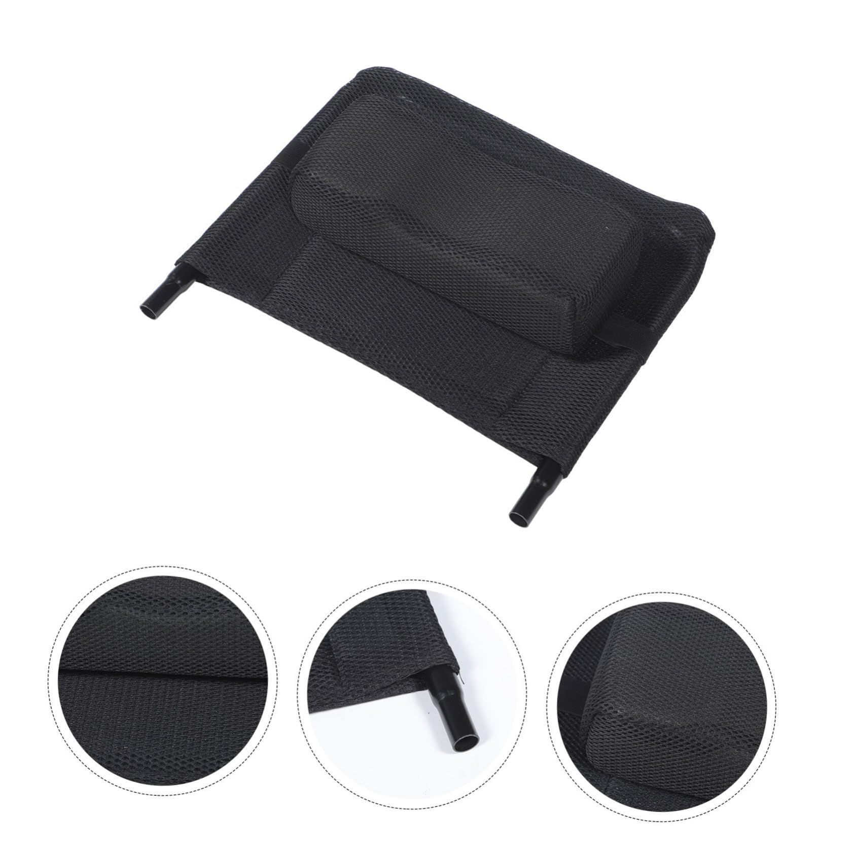 Respaldo de Silla de Ruedas Negro de Malla y Acero al Carbono | Accesorio para Silla de Ruedas, Relleno Suave y Acabado Fino, Ajuste de Respaldo Elevable y Uso Diario