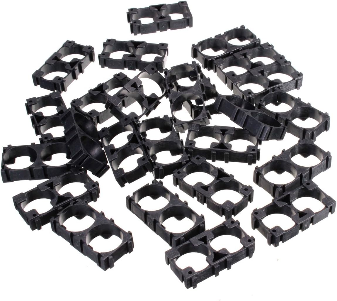 Toolcool 25pcs Double Bracket 18650 Battery Spacer Radiating Shell Plastic Heat Holder Bracket