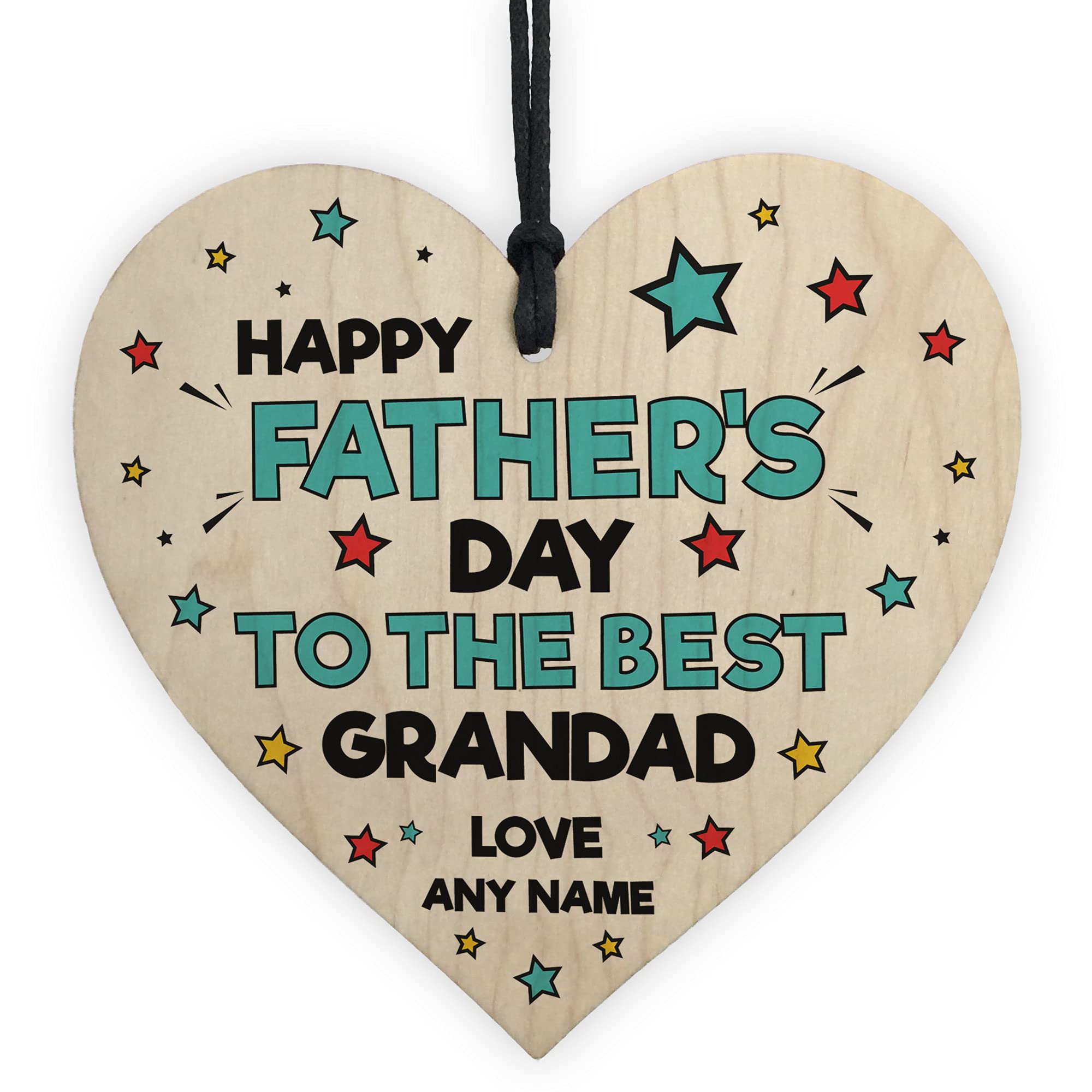Best Grandad Gift For Fathers Day Personalised Wood Heart Grandparent Gift Thank You