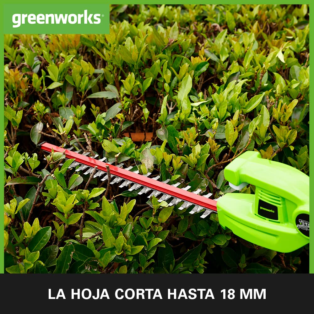 Greenworks G24PH51 Cortasetos Pértiga a Batería con Eje Divisible, Cuchillas Doble Acción 51 cm, Cortes 18 mm, Pivote Cabezal de 125°, 1500 spm SIN Batería 24 V ni Cargador