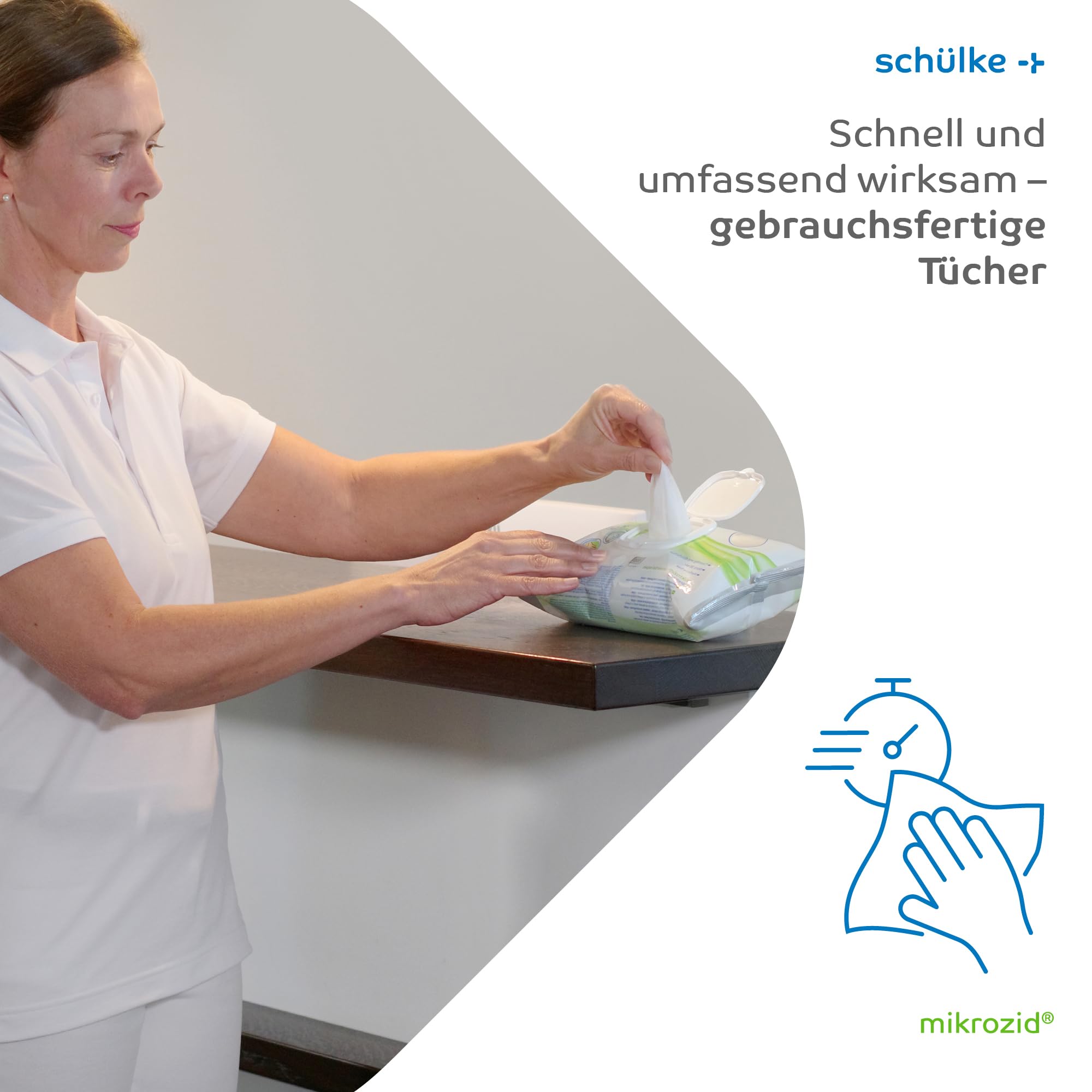 Schülke Mikrozid Universal Wipes Premium Desinfektionstücher, gebrauchsfertige Tücher zur Flächendesinfektion, 6 x 100 Tücher