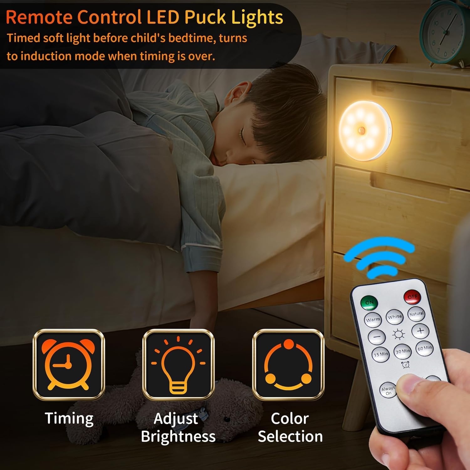 Daphomeu Luz Nocturna Con Detector De Movimiento, 2 Unidades De Iluminación LED Para Escaleras, Recargable E Inalámbrica, Para Interior Del Coche, Para Escaleras, Dormitorio, Pasillo, Habitación De