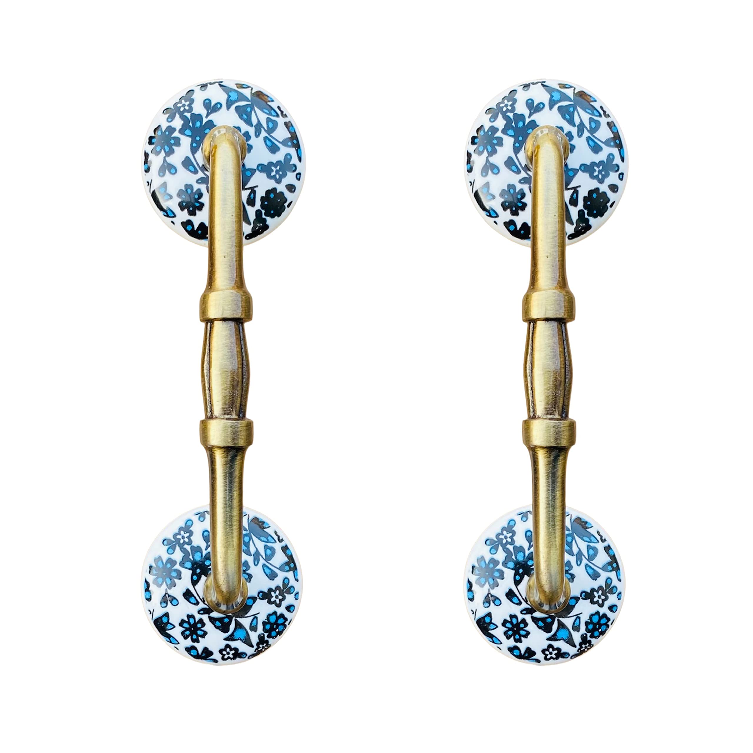 Maison Belle Ceramic Door Handle Gold Antique Finish - (Size 6 Inch, Flower Hand Painted) - Hole to Hole 4 INCH, Pack of 1 (B0BM7VJFXC) Amazon Price History, Amazon Price Tracker
