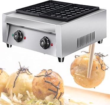 Commercial Takoyaki Maker Octopus Ball Machinem,56 Holes Nonstick Electric Takoyaki Grill Pan,Octopus Ball Machinem,Multifunction Takoyaki Grill Pan Plate,for Restaurant,Food Street,110v