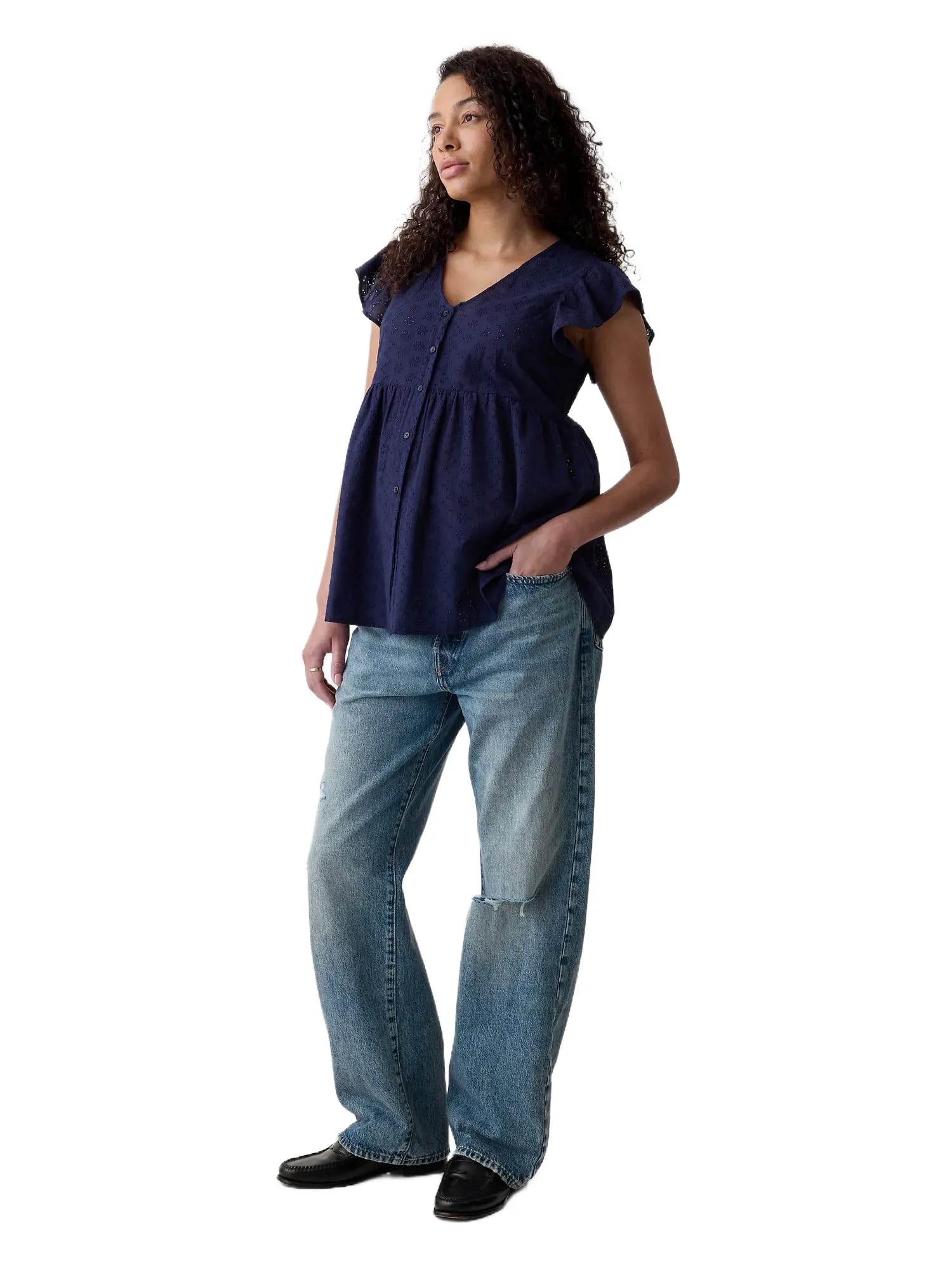 GAP Women's Maternity Eyelet Top