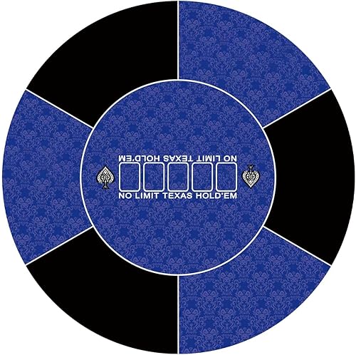 Miniatura 18 de nuveti Alfombrilla de póquer redonda de 61/79/119/140/160 cm para Texas Holdem Mesa de póquer portátil con diseño Art Deco para jugar cartas