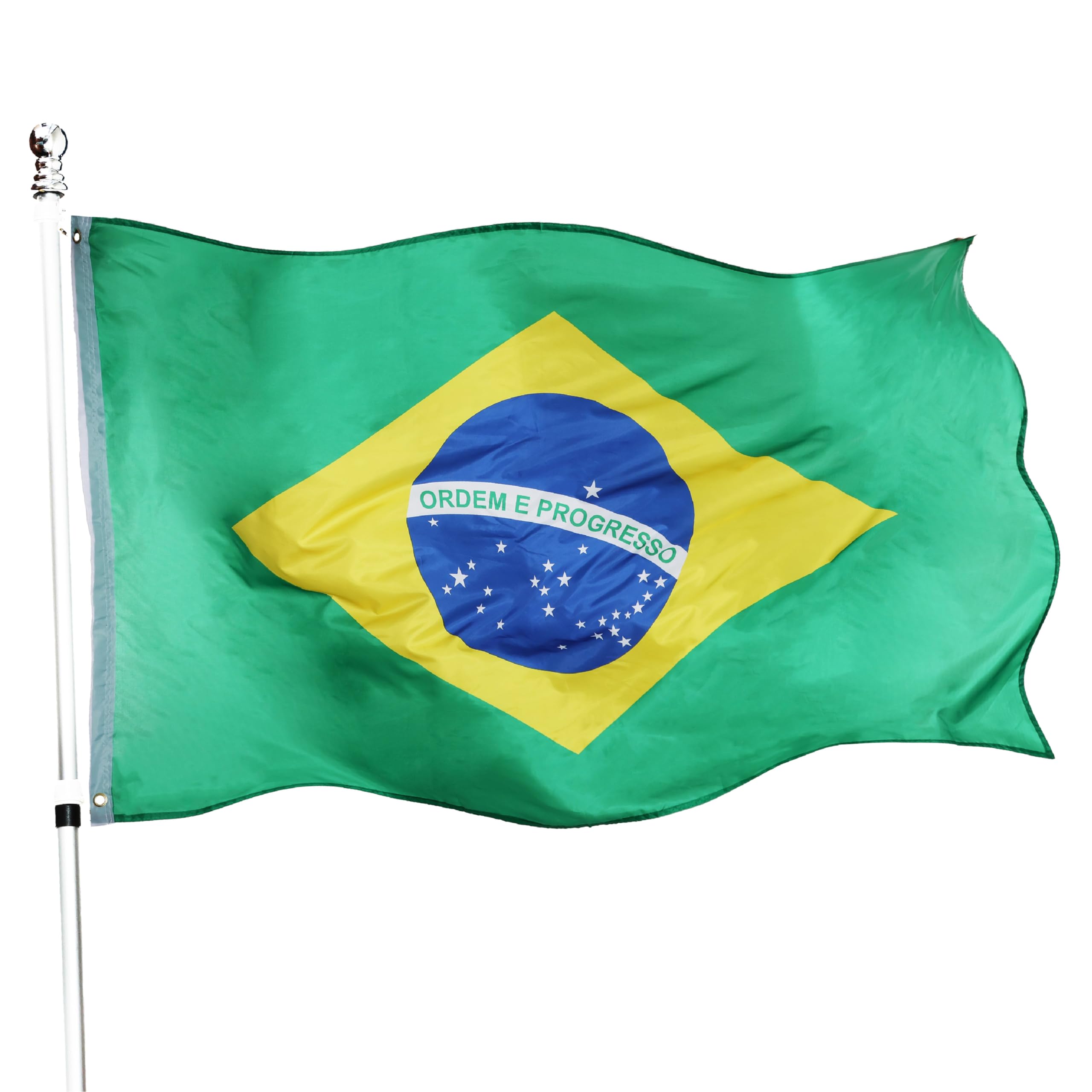 Large 5ft X 3ft Brazil Flag - Pack of 3 - Brazil Flag 5ft (152cm/60") X 3ft (91cm/36") - Perfect for Brazilian Events or Occasions