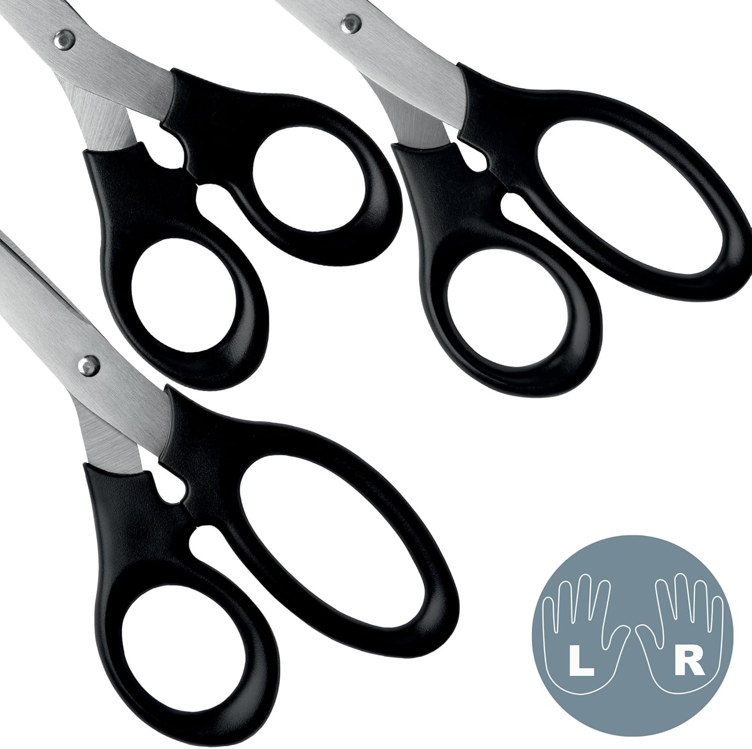 Leitz Stainless Steel Scissors 200 mm, Stainless Steel 200 mm Scissors on Plastic-Free Hanging Card, 54250095