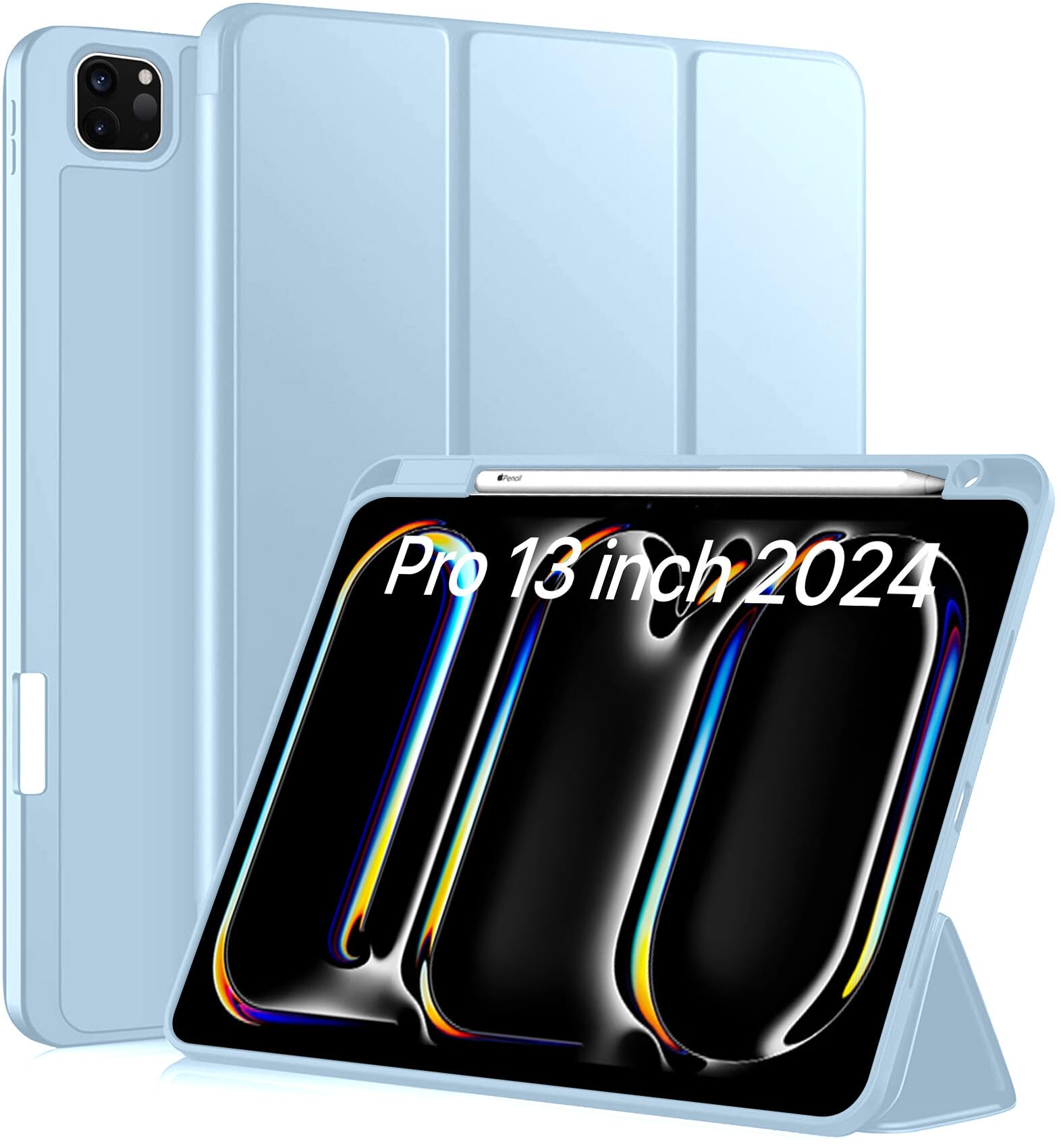 Robustrion Cover for iPad Pro 13 inch Cover Case (M4) with Pencil Holder, Case Cover for iPad Pro 13 inch 2024 [Auto Sleep Wake Support] - Light Blue (B0D42WDPQJ) Amazon Price History, Amazon Price Tracker
