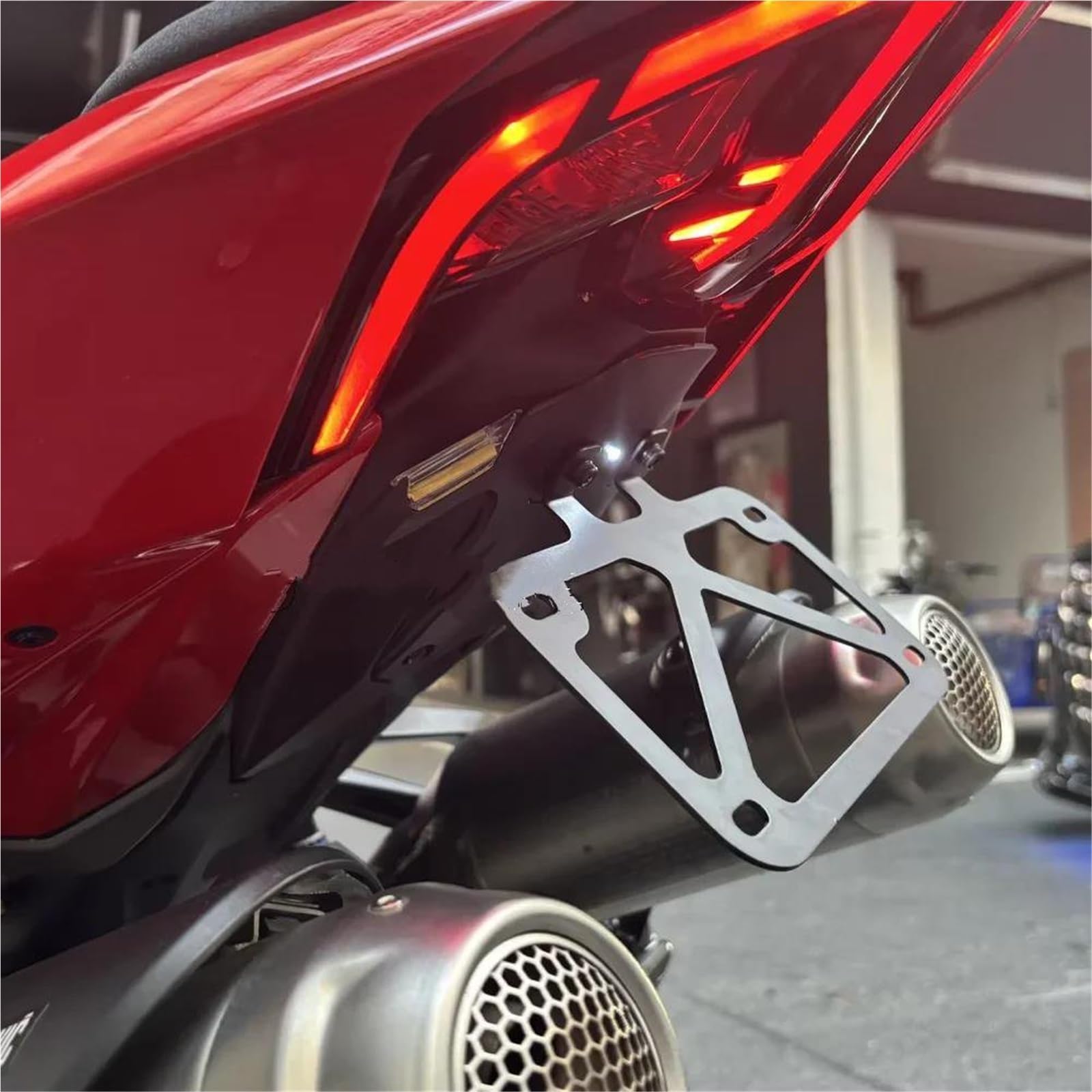 Portatarga Moto Per Ducati Per Panigale V2 V4 Telaio Porta Targa Moto Con Luce LED