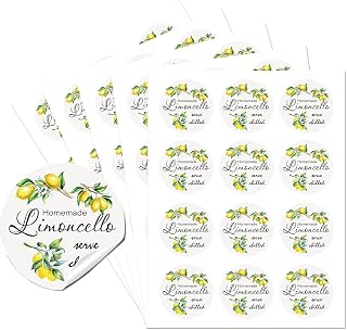 AHandmaker Thank You Sticker Labels - 60 Self-Adhesive Limoncello Circle Stickers, 2" for Envelopes & Party Favors