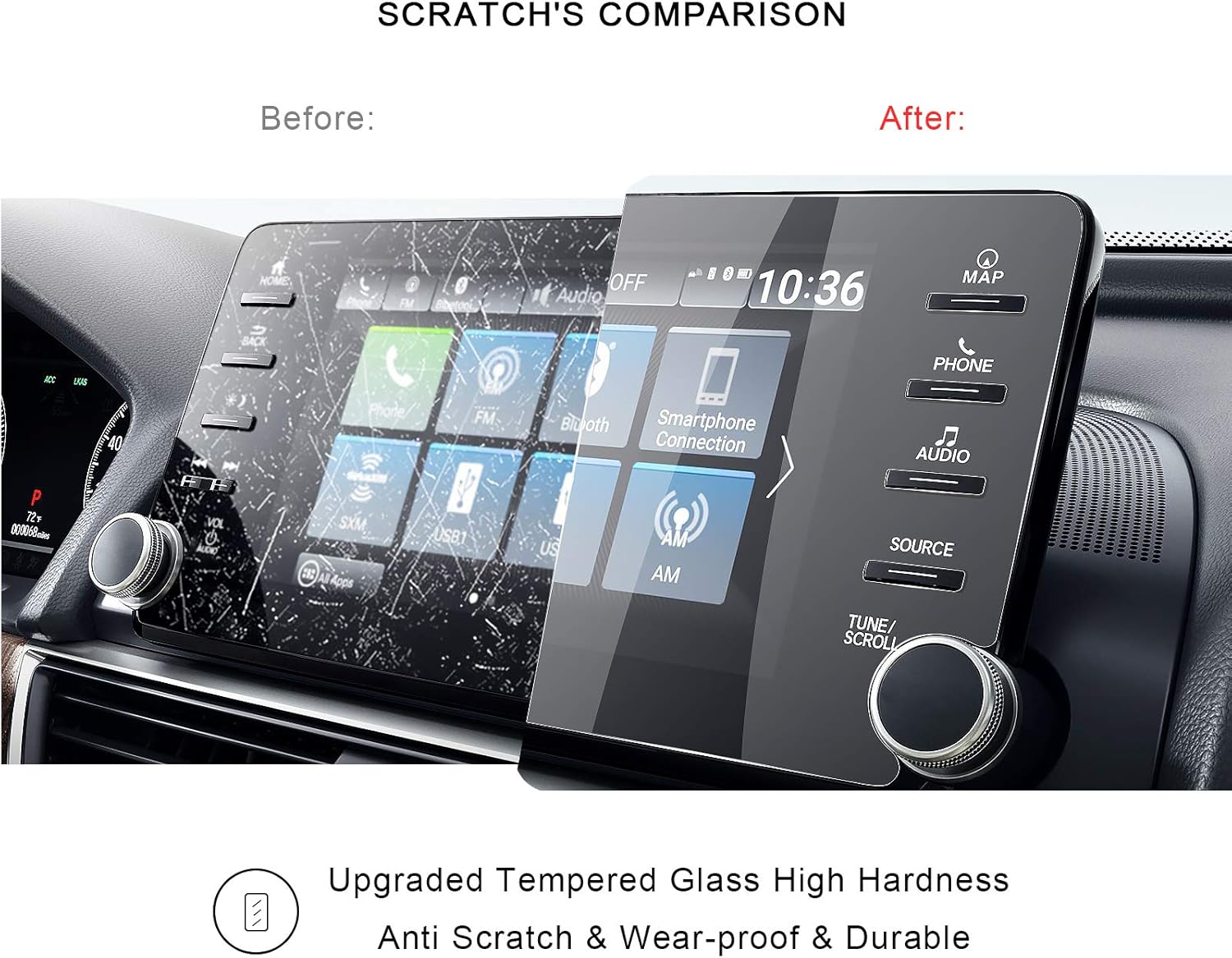 updated 2018 2019 2020 2021 2022 accord sport ex ex l touring ex l navi navigation screen protectorhd clear tempered glass screen scratch resistant