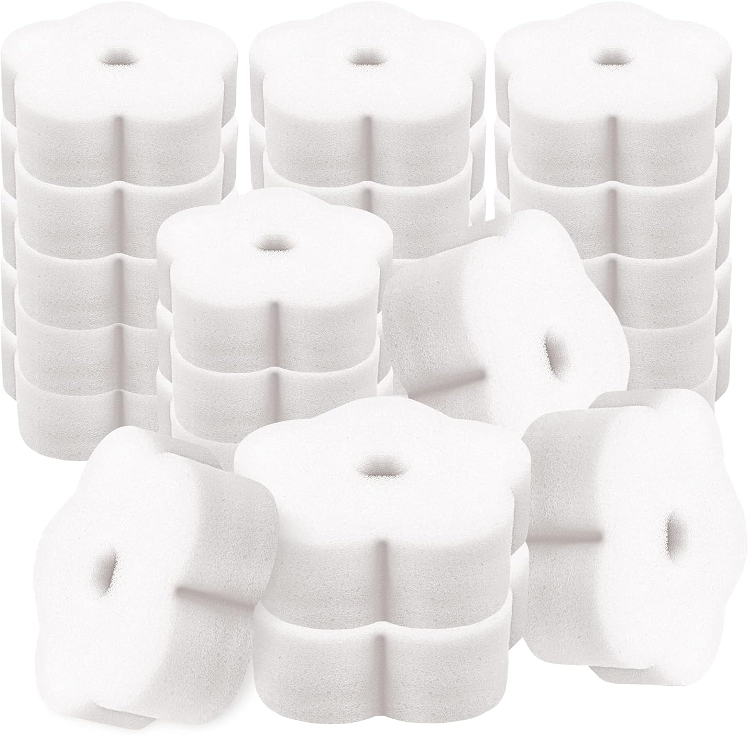 Acmer 25 Pieces Flower Shape Oil Absorbing Scum Sponge for Swimming Pool Hot Tub and Spa