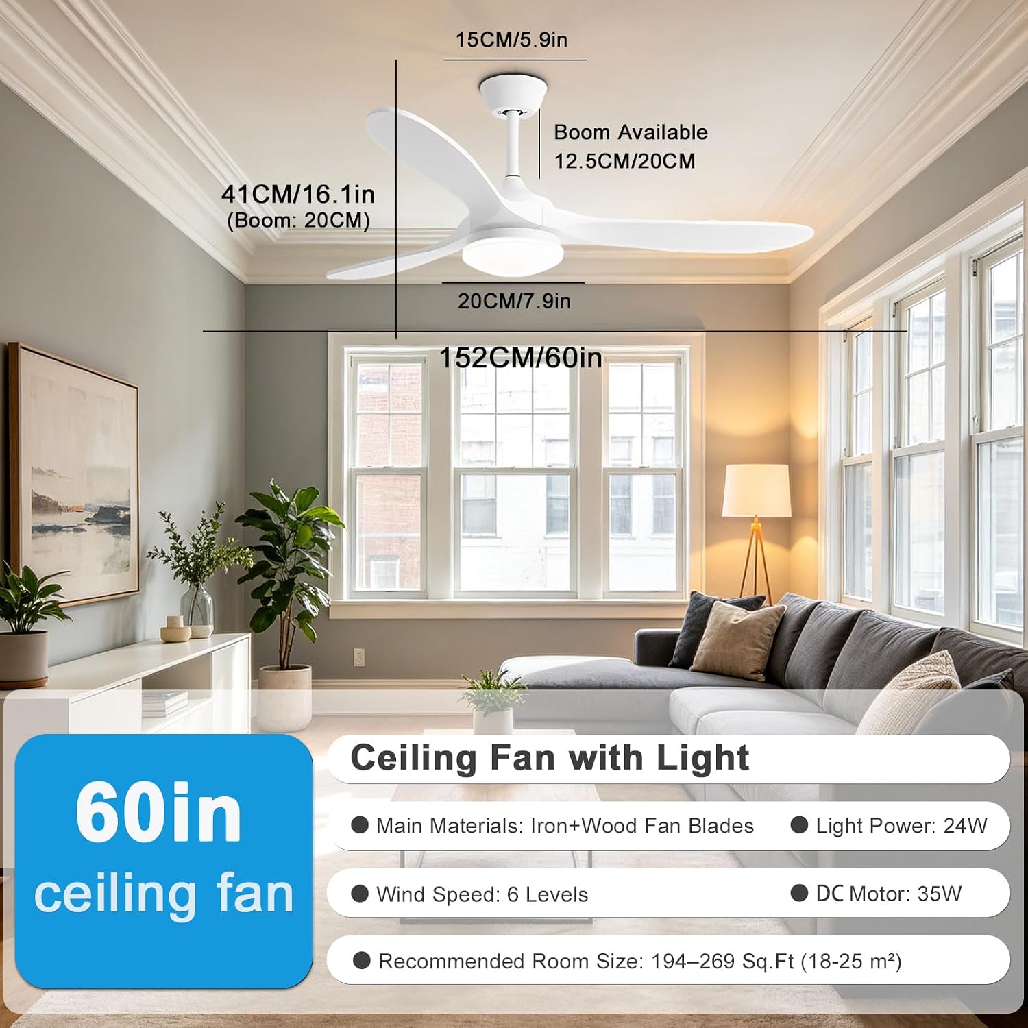 36in Modern Ceiling Fan with Light Wood Quiet Ceiling Fan Light Flush Mount Ceiling Fans with Remote Control 6 Speed Ceiling Fan 3 Blades for Bedroom Kitchen Living Room Farmhouse Porch