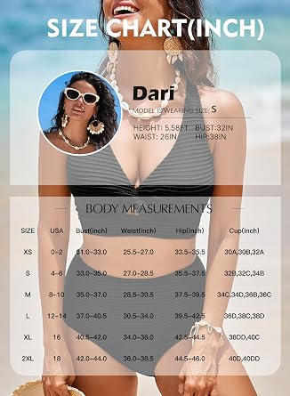 Herseas Womens Textured Bikini Sets 2 Piece Twist Front Top Sexy Swimsuits