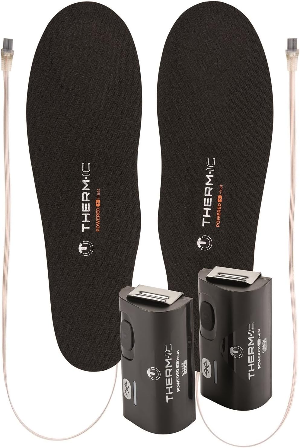 Therm-IC Set Heat Flat + C-Pack 1300 B - 1 Pair of Thin Easy-to-Cut Heated Insoles with Ultra-Fine Heating Elements & 1300 mAh Bluetooth Batteries - Long-Lasting Warm Insole Boot Heaters