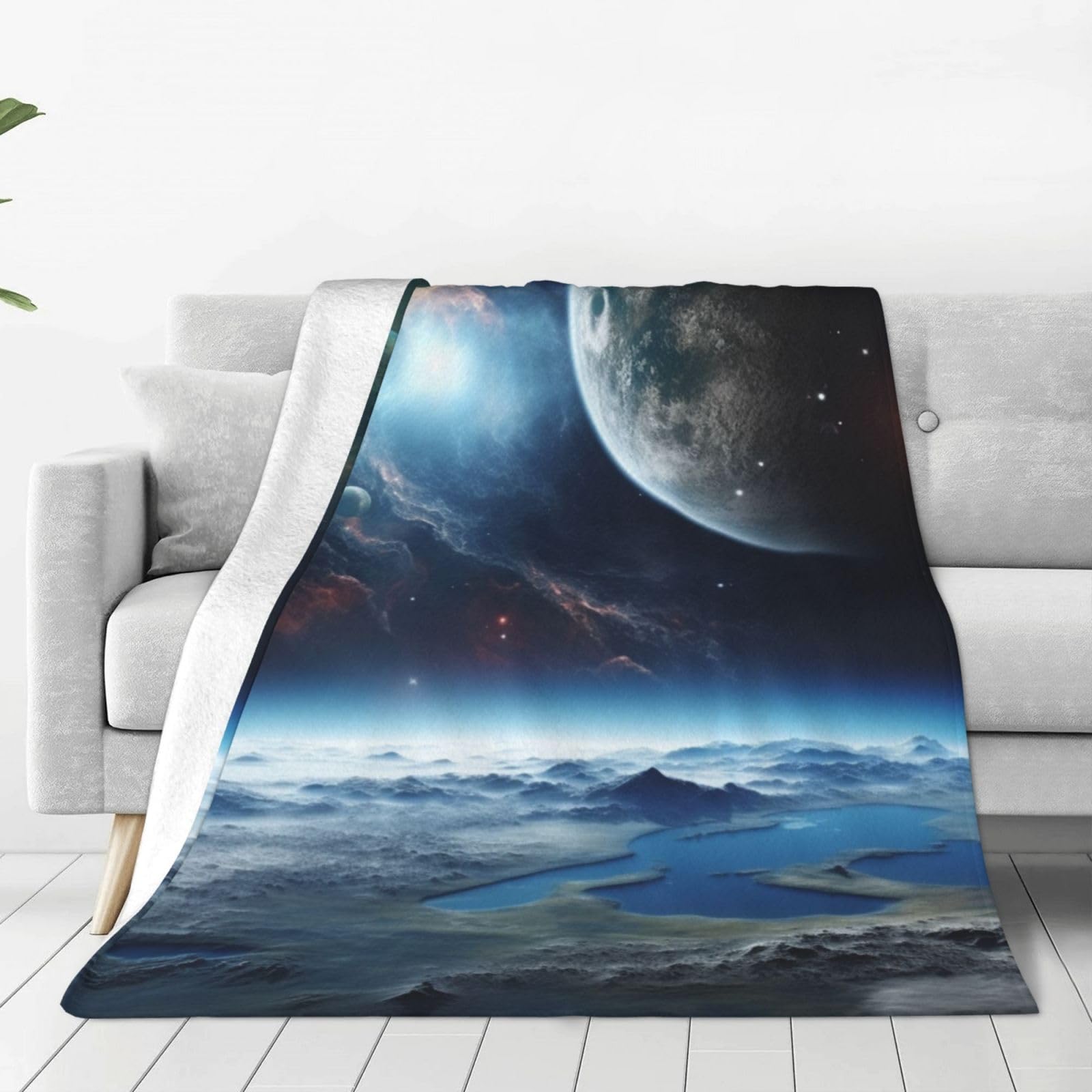 Couverture planète spatiale flanelle légère anti-froid chambre