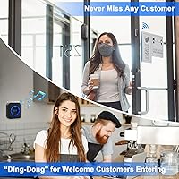 Vista 4 de Wireless Door Chime for Business When Entering Door Chimes When Door Opens for Home Door Sensor Alarm with 800Ft Range 55 Chimes 5 Volume Levels