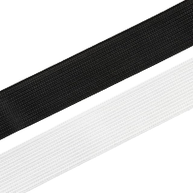Flat Elastic Band Black & White Sewing Crafts DIY Stretch (1/4 inch, 3/8 inch, 1/2 inch, 1 inch) (White, 1/2 Inch - 5m)