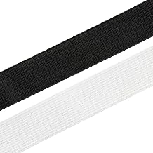 Realm Flat Elastic Band Black & White Sewing Crafts DIY Stretch 1/4 inch, 3/8 inch, 1/2 inch, 1 inch White, 1 Inch - 5m