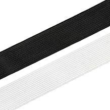 Realm Flat Elastic Band Black & White Sewing Crafts DIY Stretch (1/4 inch, 3/8 inch, 1/2 inch, 1 inch) (Black, 1/4 Inch - 5m)