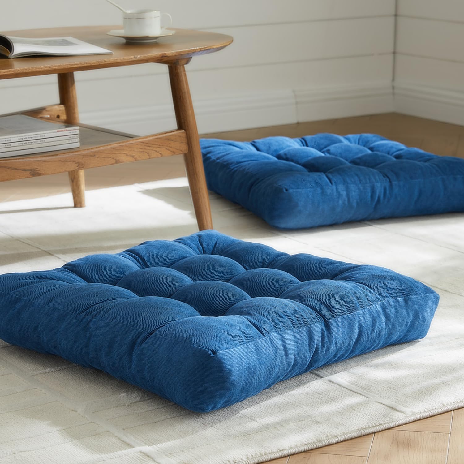 EzKamfort Floor Pillow Set of 2, Square Large Floor