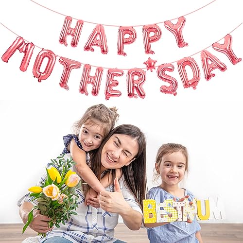 Miniatura 4 de Globos de oro rosa con purpurina para el Día de la Madre, suministros de decoración para fiesta del Día de la Madre (oro rosa)