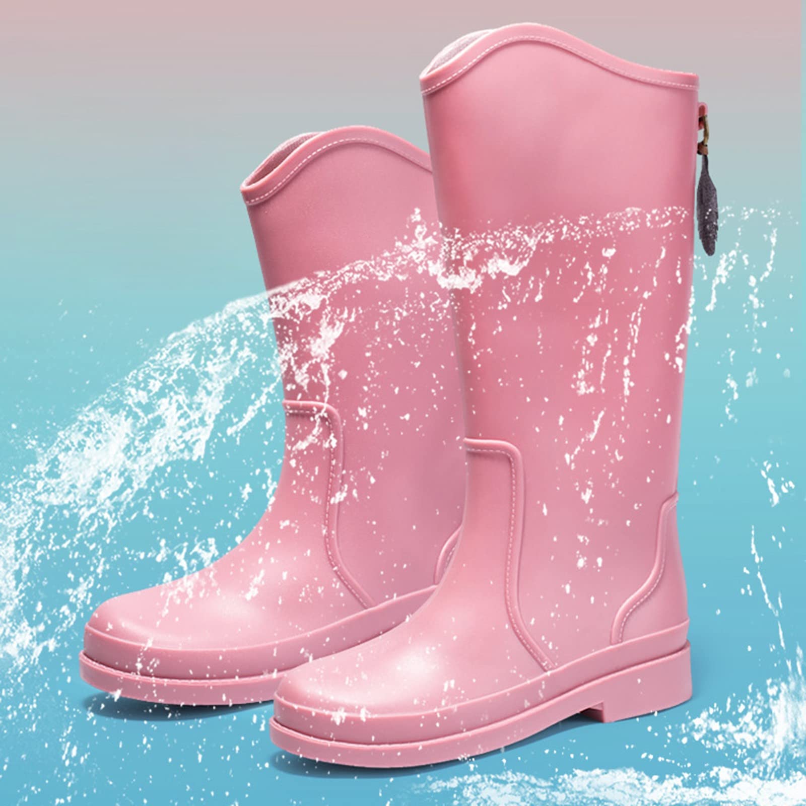 Botas de agua para mujer, zapatos de lluvia para mujer, zapatos de exterior, zapatos de goma de cocina, parte inferior suave, cómodas, botas de lluvia para mujer Wellington