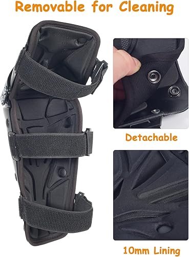 Miniatura 4 de Ridbiker Chaqueta protectora de motocicleta, rodilleras ajustables de 3 secciones, 1 par, protector de pecho de columna vertebral con protección