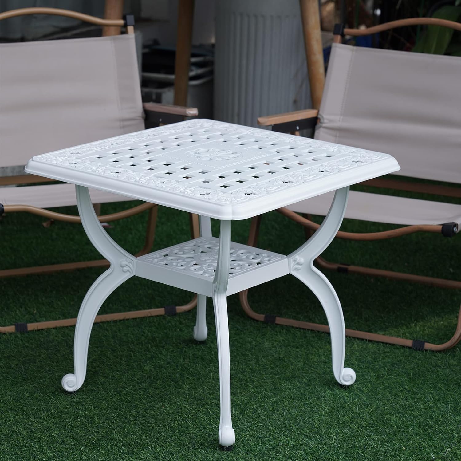 新しいガーデンテーブル アルミ鋳物ガーデンテーブル アル ベランダ テーブル 防水 アルミ鋳物 パティオ ガーデンファニチャー アルミ カ