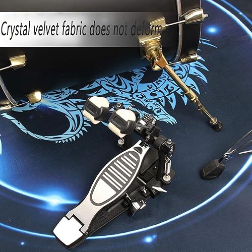 Miniatura 2 de Alfombra de tambor redonda insonorizada antideslizante alfombra de percusión para kits de batería eléctrica, caja de bombo y otras alfombras de