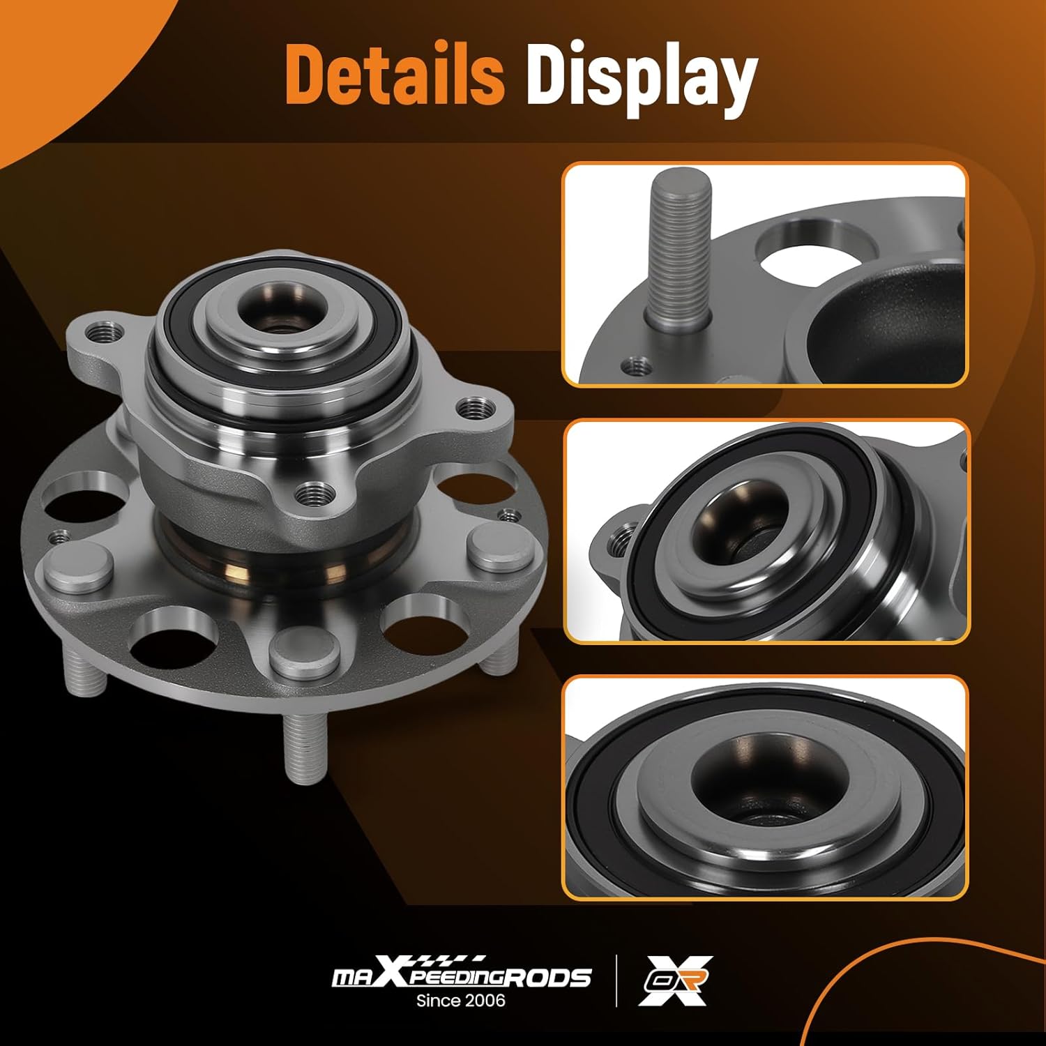 maXpeedingrods 2PCS Rear Wheel Bearing and Hub Assembly for Honda Civic EX-Si Models Only 2006-2011, for Acura CSX 2006-2011, 5 Lug w/ABS Replace 512256, WA512256
