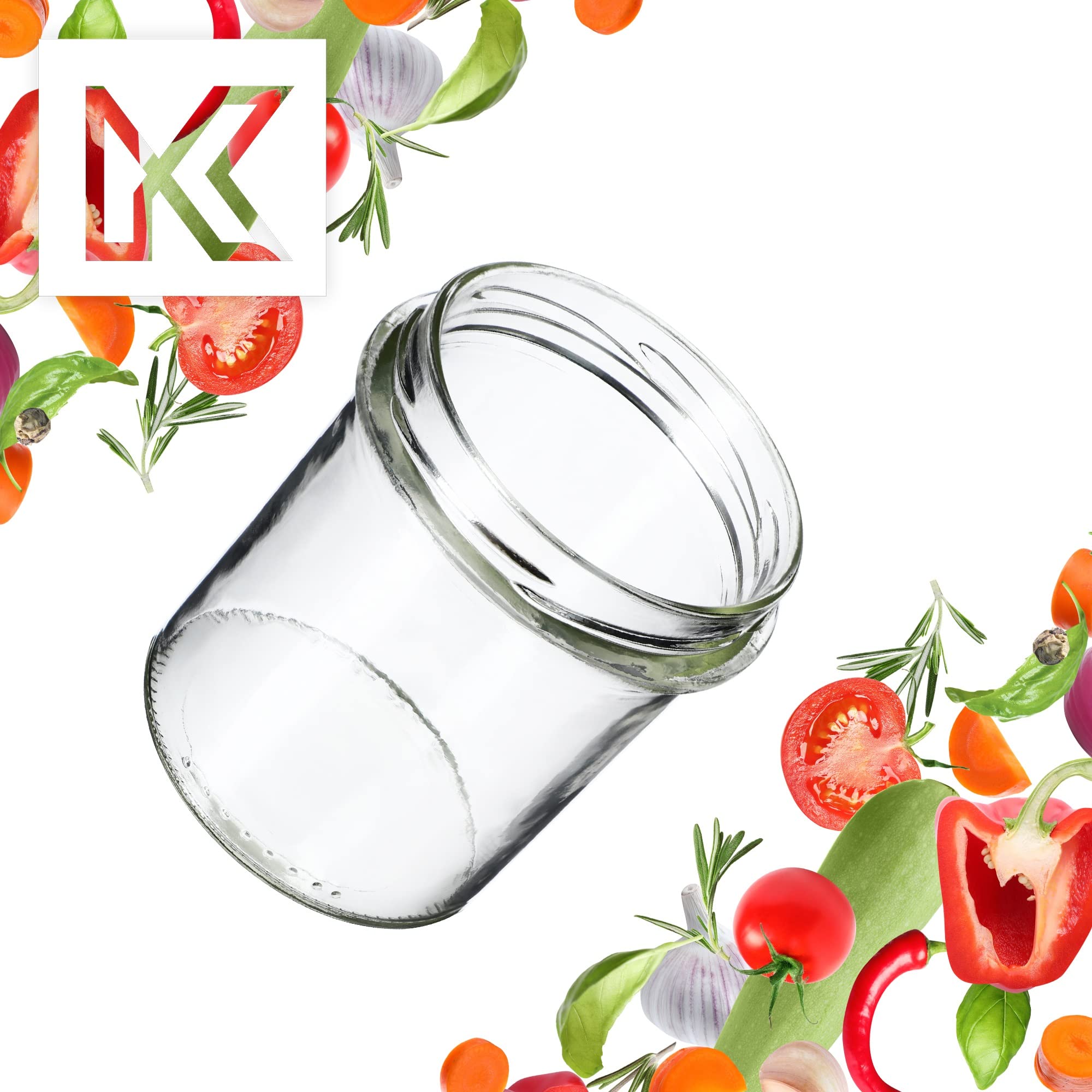 KADAX - Tarros de cristal de 350 ml Ø82 con lunares rojos - Tapa Twist-Off hermética TO82 - para mermeladas, conservas, encurtidos, miel y fermentación