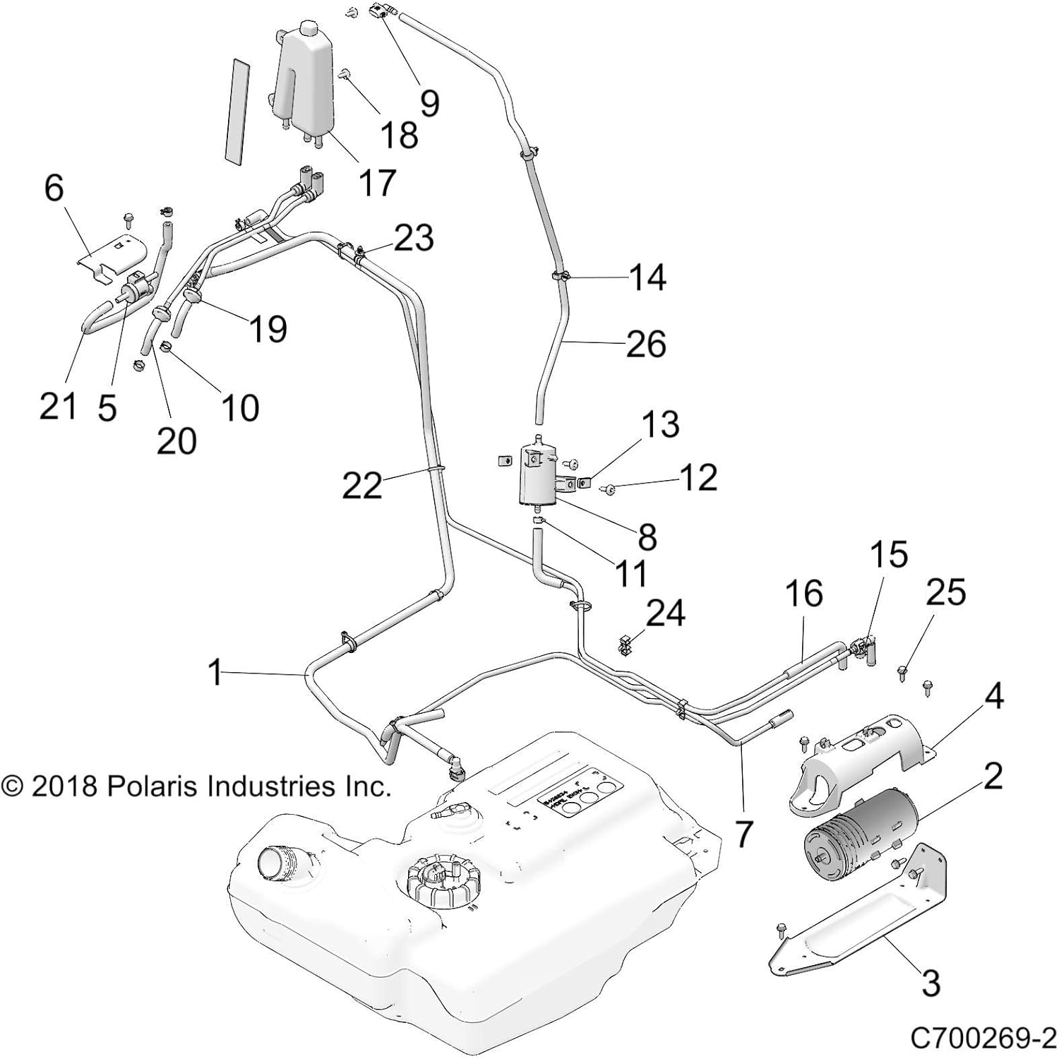 Polaris 5454286 Expansion Tank RZR XP Sport EPS Ultimate Trails 1000 4