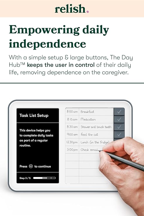 Relish Day Hub Dementia Clock, Day Date Calendar & Task Manager for Seniors