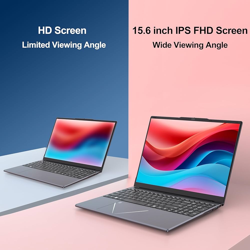 Laptop with Ryzen 5 3500U Processor, 16GB DDR4 RAM, 512GB SSD, 15.6 inch laptops IPS Display, High-Speed Performance, Ideal for Office Work, Students, Streaming, and Everyday Use