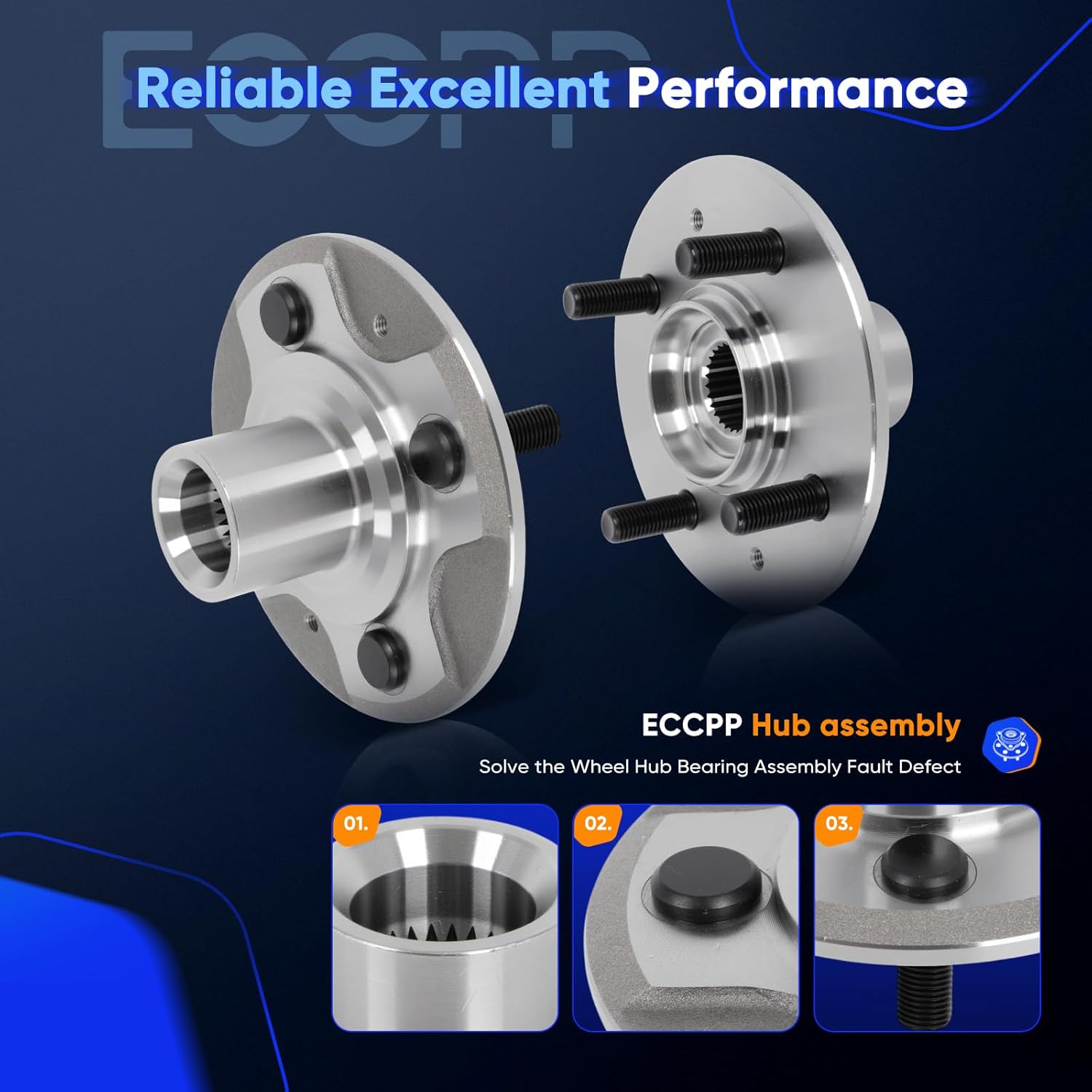 ECCPP 44600-S5D-A00 Front Wheel Hub Bearing Assembly for Honda Civic: 2001, 2002, 2003, 2004, 2005,for Honda Fit: 2009, 2010, 2011, 2012, 2013