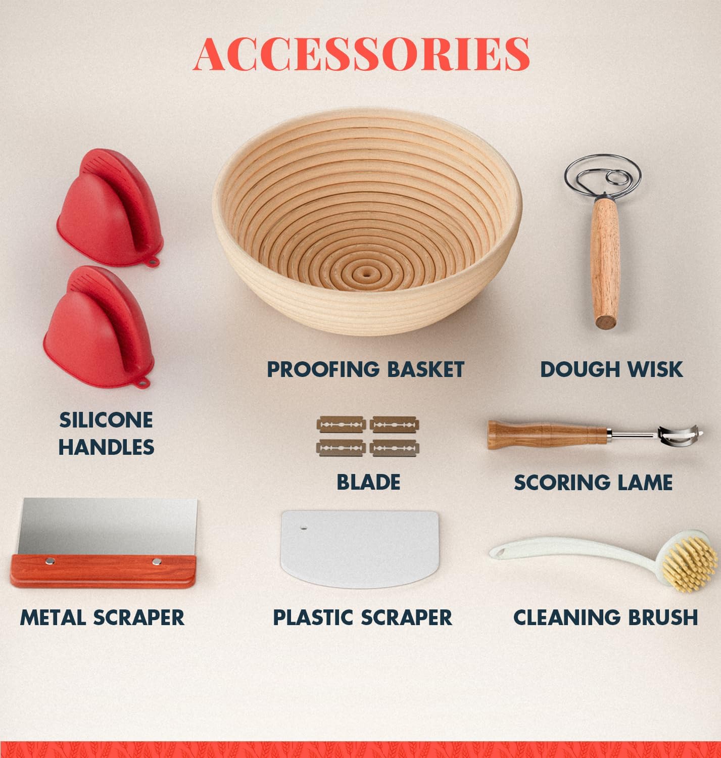 Cast Iron Dutch Oven for Bread Baking, With Banneton Bread Proofing Basket & Sourdough Baking Supplies, 5QT Multi-Functional Enameled Dutch Oven Pot with Lid, Cast Iron Bread Pan, White - Image 7