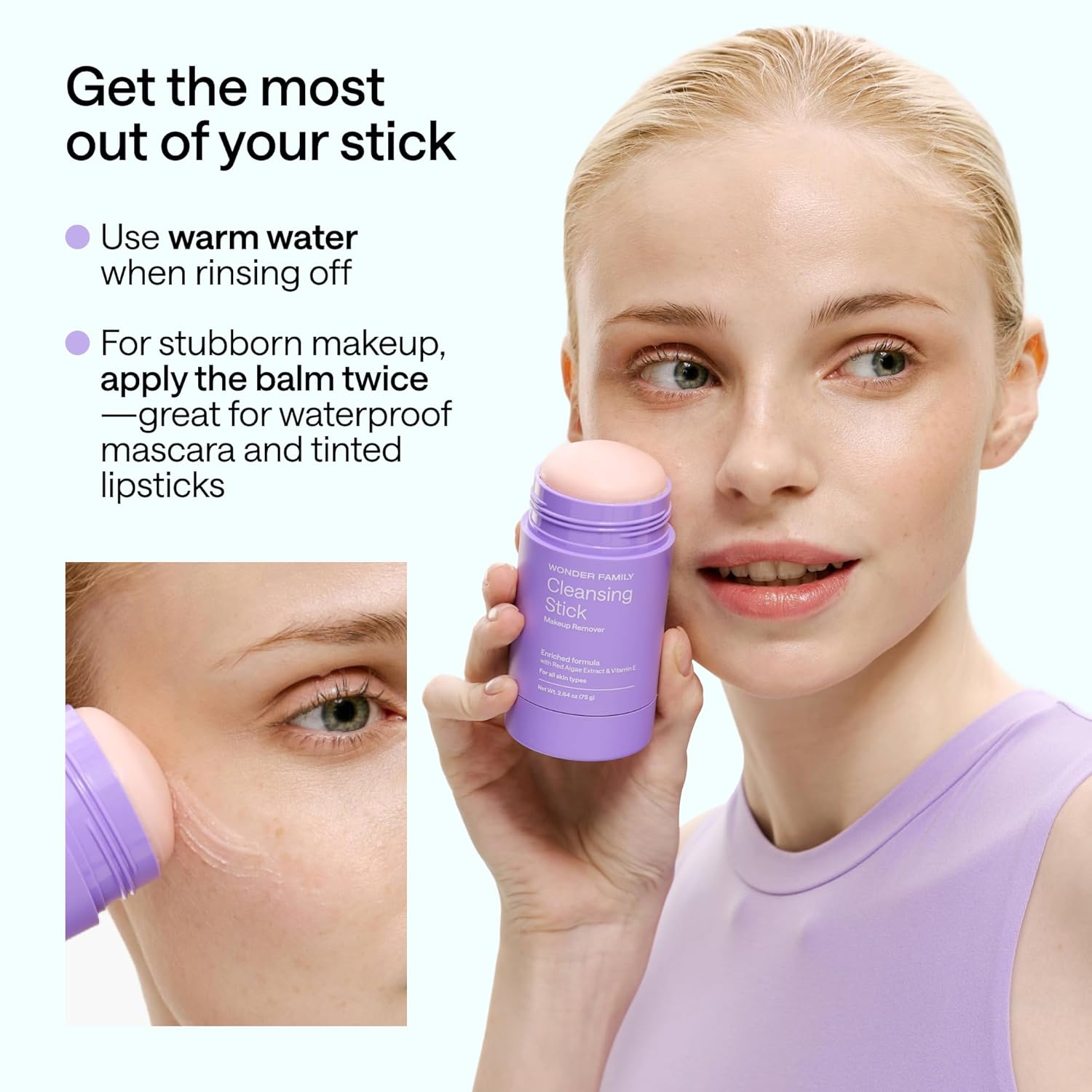 Cleansing Makeup Remover Balm – Travel Size Face Wash for Sensitive Skin, Facial Cleanser, Eye Makeup Eraser – Gentle Make Up Melting Cleanser & Waterproof Mascara Remover 2.64 Fl Oz (Pack of 1) image 7 of 8 B0F5Z31QSM