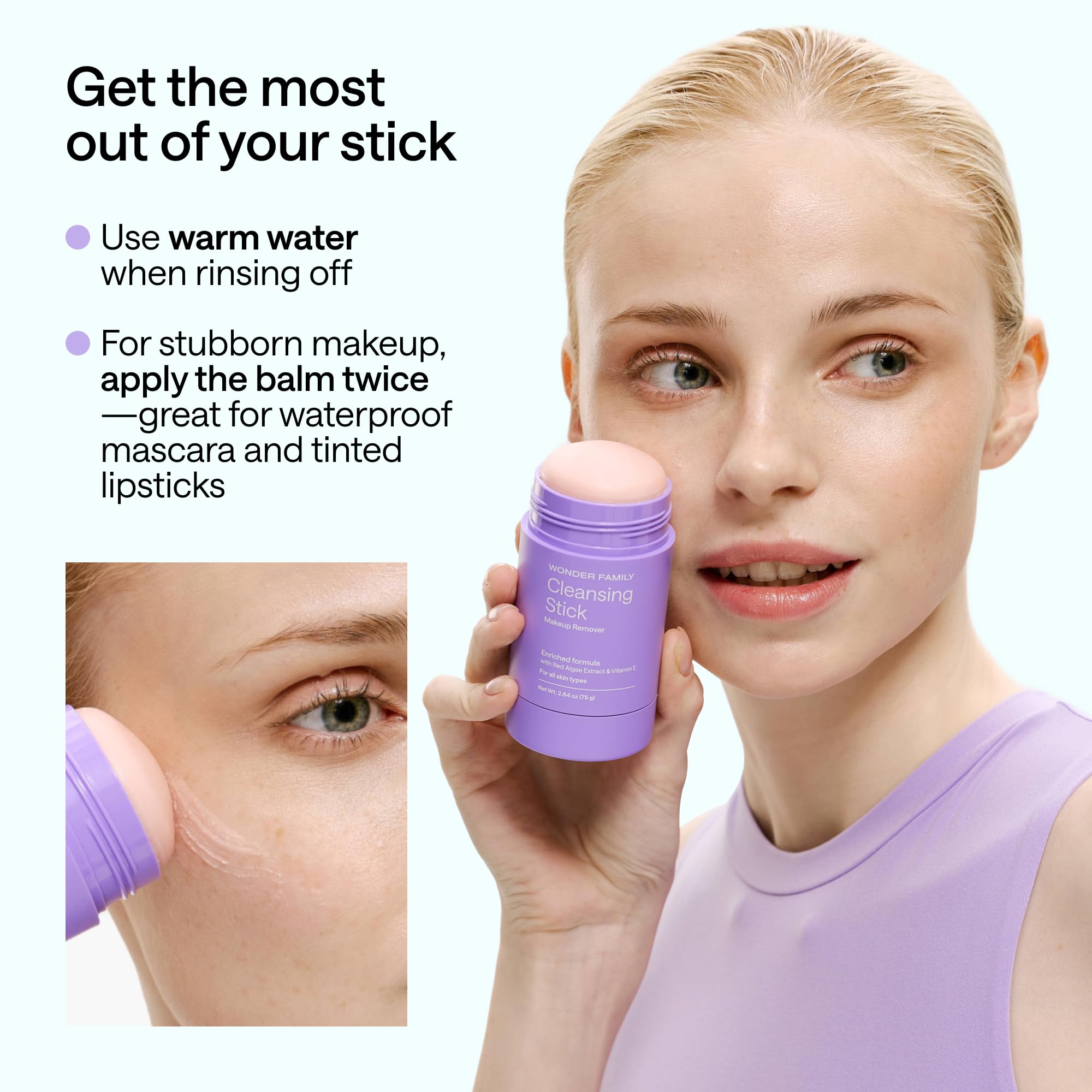 Gel limpiador removedor de maquillaje en barra – Derretir cosméticos con limpiador facial de tamaño de viaje para pieles sensibles – Bálsamo limpiador facial de viaje – Bálsamo limpiador 7