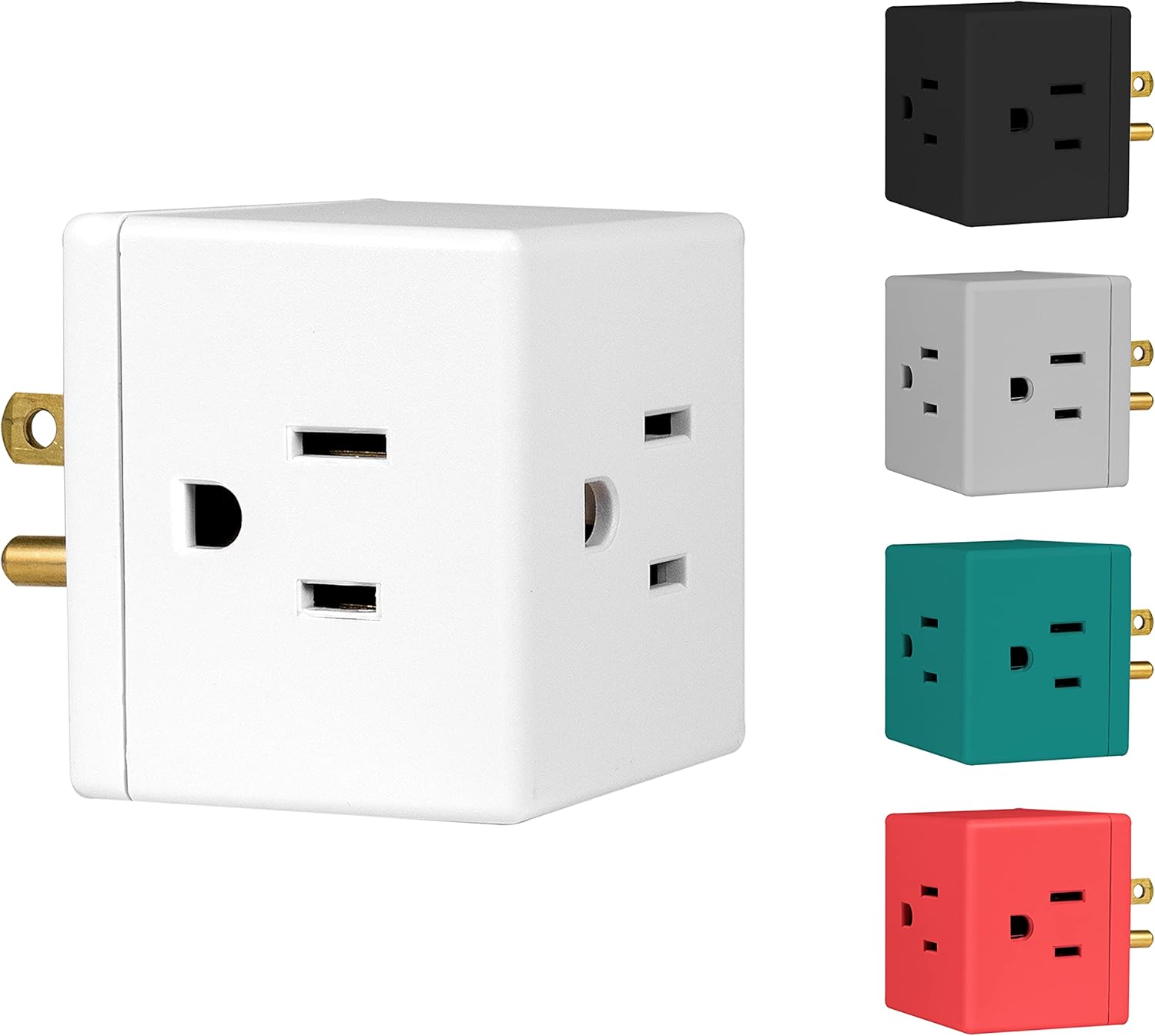 Philips 3-Outlet Extender, Extra-Wide Adapter Spaced, Easy Access Design, 3-Prong, Perfect for Travel, Cube, 1 Pack, White, SPS3001WA/37 : Everything Else