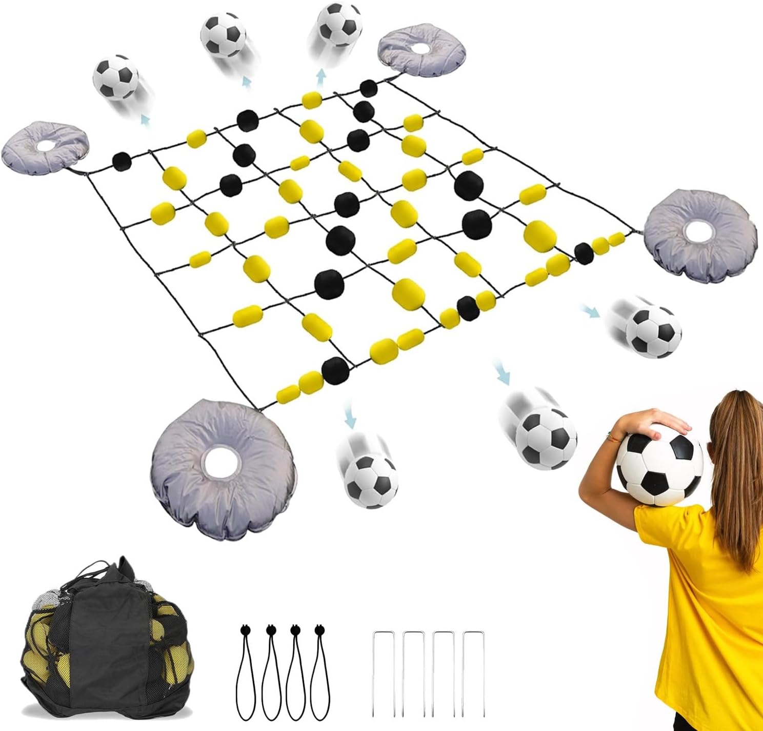 2.8x2m Floor Matrix Soccer Deflector - Multiple Rebound Angles, Reflex & Agility Training, Water Bag Fixation Design, Portable Goalkeeper Trainer for Amateurs & Professionals