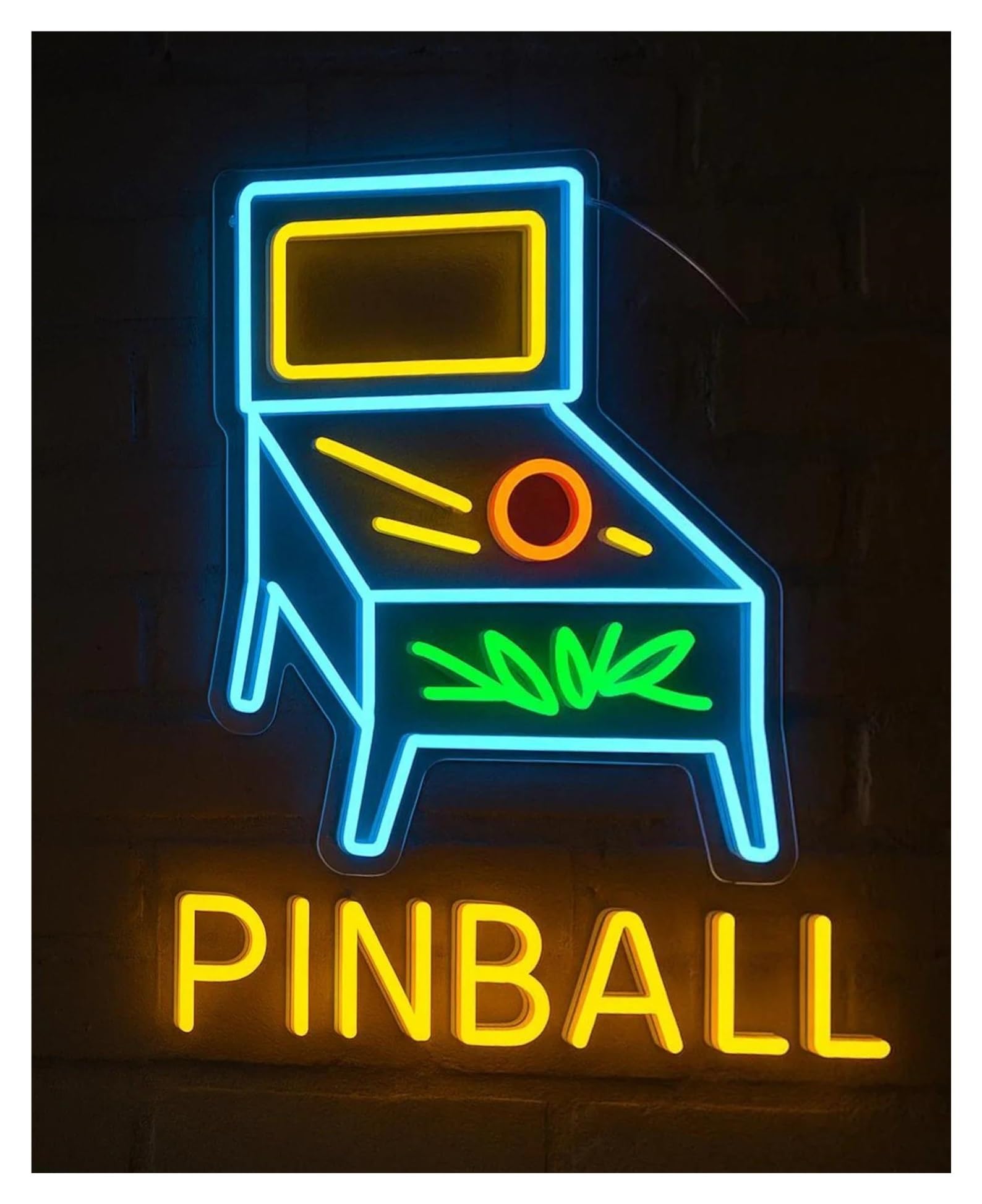 SHOUXI Sign Lamp Pinball Neon Sign for Bedroom Living Room Party Game Room Business Signrsonalized Decoration Lamps Dimmable 50cm