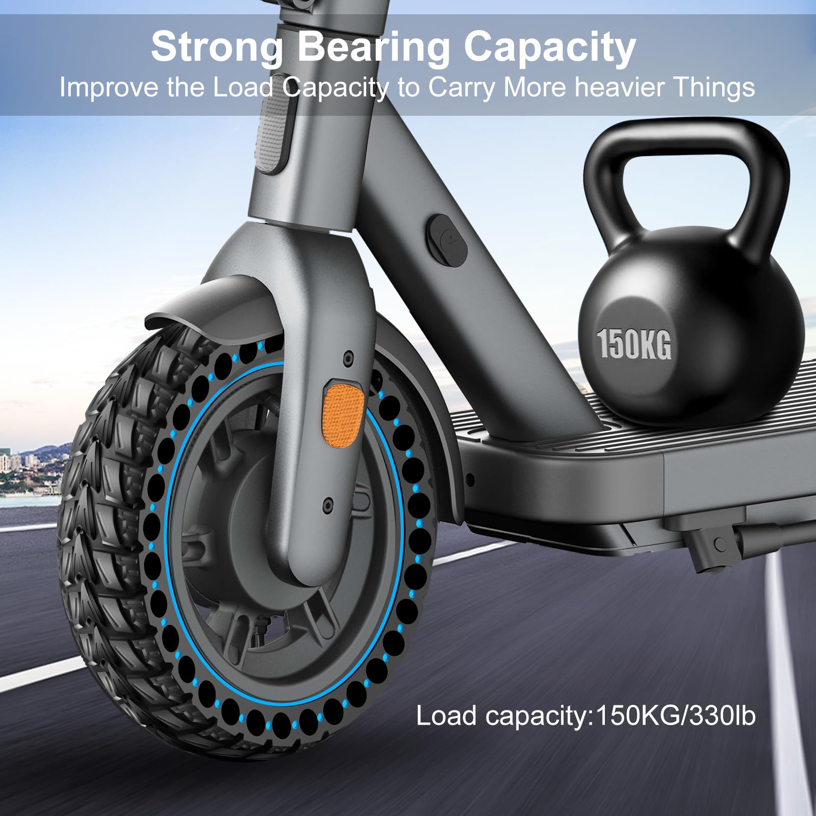 BANGTING Pneumatici 60/70-6.5 10x2.50-6.5 per Segway Ninebot Max G2/G30/G30D/G30E/G30LP/G30D II/G30 Max, Gomme Piene, 10x2.5 Pollici (Blu)