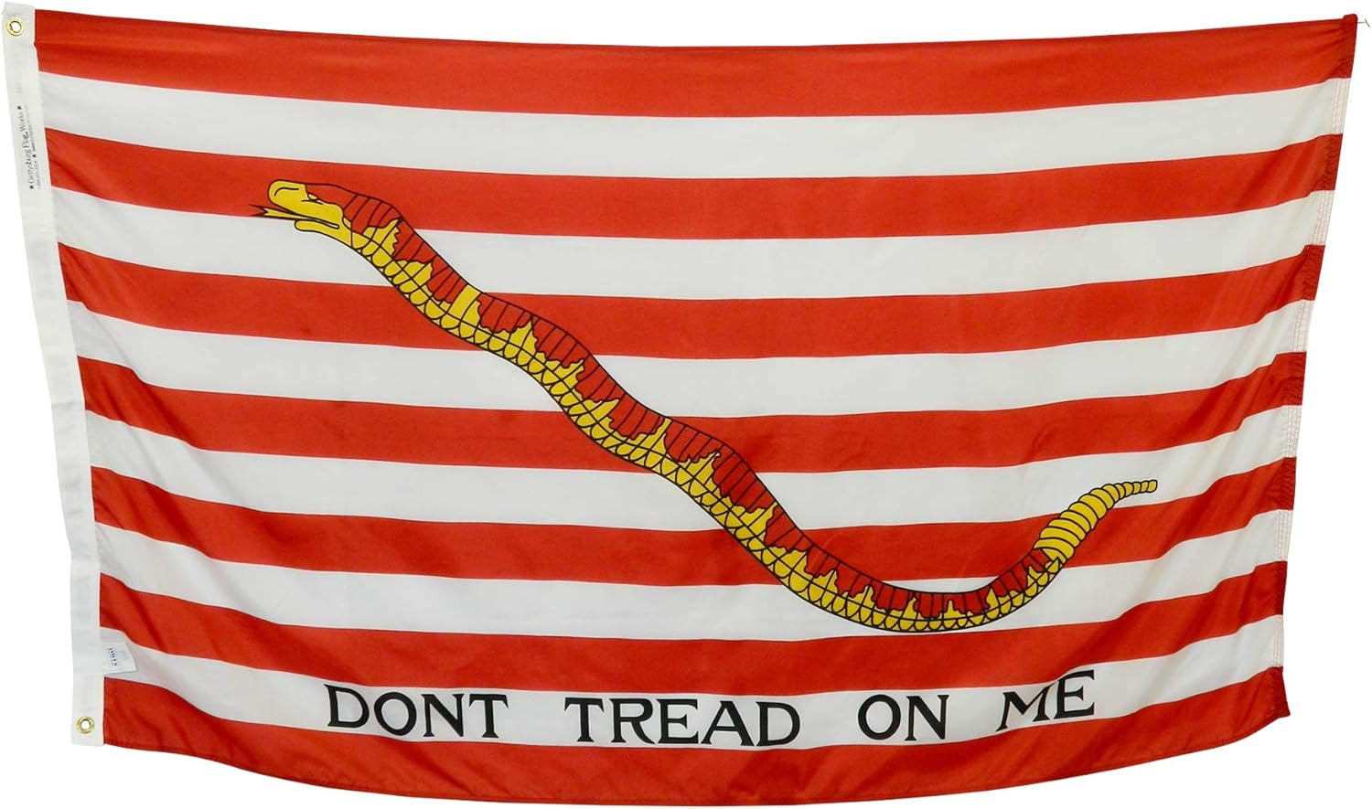 3x5' First Navy Jack "Don't Tread on Me" Flag, Durable All-Weather Nylon, Reinforced Fly End Stitching, Proudly Made in the USA