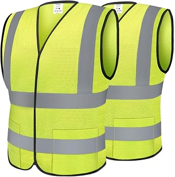 TICONN 2PK/4PK Reflective Safety Vest, High Visibility Vest with Reflective Strips for Men Women, Meets ANSI II