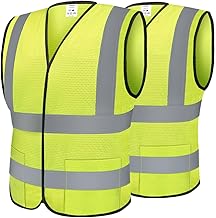 TICONN 2PK/4PK Reflective Safety Vest, High Visibility Vest with Reflective Strips for Men Women, Meets ANSI II