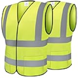 TICONN 2PK/4PK Reflective Safety Vest, High Visibility Vest with Reflective Strips for Men Women, Meets ANSI II
