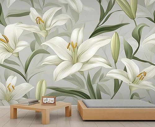 Miniatura 11 de Mural de pared floral retro, papel tapiz de barra de flores coloridas de mediados de siglo, papel tapiz rústico floral 3D impermeable para Retro